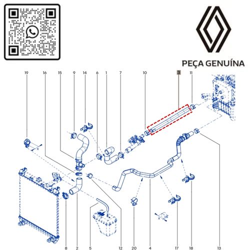 RN 04413R 924004413R MANGUEIRA DO AR QUENTE SUPERIOR KWID - 4